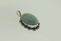 Silver-Tone Quartz Gemstone Pendant