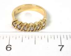 Shiny 6-Stone CZ Ring in 14KT Yellow Gold