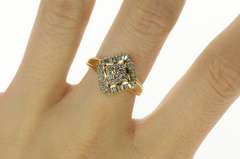 10K Yellow Gold 0.50 Ctw Diamond Squared Ballerina Cluster Ring