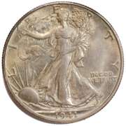 1941 D Gem BU Walkng Liberty Half.