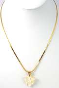 Elegant Carved Mother-Of-Pearl Necklace in 14KT Yellow Gold