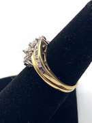 Nice 10kt Yellow Gold Diamond Cluster Ring Set
