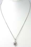 Sleek White Sapphire Necklace in Sterling Silver