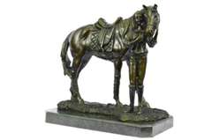 Jockey with Racing Horse Bronze Sculpture