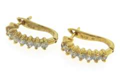 Sterling Silver Half Hoop CZ Earrings