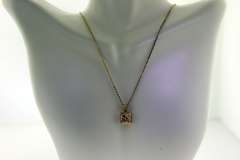 Sterling Silver Yellow Gemstone Small Pendant With Chain