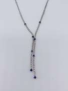 Gorgeous 14kt Solid Gold, Blue Sapphire, & Diamond Necklace