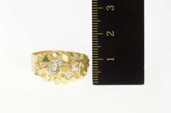 14K Yellow Gold Men's Textured Nugget Cluster Statement Ring