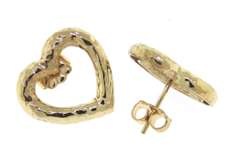 Fantastic Yellow Gold Heart Shaped Earrings