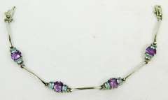 Sterling Amethyst & Blue Topaz Bracelet