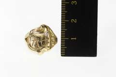 14K Yellow Gold AH Art Nouveau Etched Initial Diamond Ring