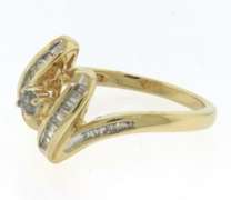 Playful Yellow Gold Twisted Swirl Diamond Ring