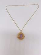 14kt Solid Gold & Amethyst Pendant Necklace