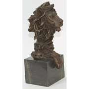 African Lion Bust Bronze Sculpture