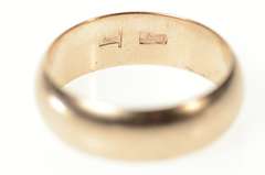 9K Yellow Gold 7.0mm Thick Rounded Soviet Wedding Band Ring
