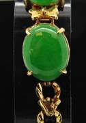 18kt Gold Jade Bracelet, 21.2 grams.