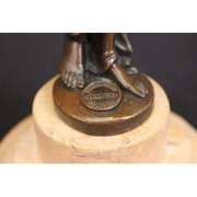 Hunched Woman Drinking Water Bronze Statue