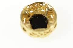 10K Yellow Gold Black Onyx Round Swirl Slide Bracelet Charm/Pendant
