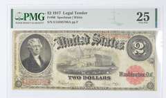1917 $2 FR#60 U.S. Legal Tender Note Graded PMG - 25 Very Fine