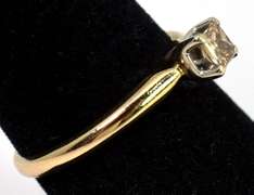 Lovely 0.27CT Champagne Diamond Ring in 14KT Yellow Gold