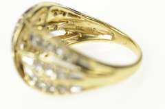 10K Yellow Gold 0.48 Ctw Wavy Criss Cross Channel Diamond Ring