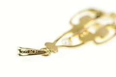 10K Yellow Gold Victorian Pearl Ornate Swirl Drop Pendant