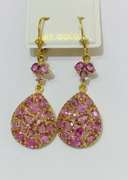 Pink Sapphire Earrings in 14kt Gold- 30.0 Carats!