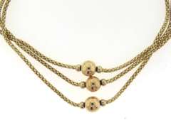 Beautiful Yellow Gold 3 Row Gold Bead Bracelet