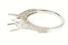 18K White Gold 0.22 Ctw Diamond 7mm Engagement Setting Ring