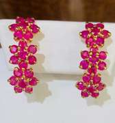 7.0 Carat Ruby Earrings in 14kt Gold