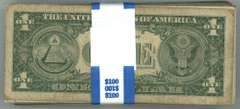 Giant lot of 100 Series of 1957 $1 Silver Certificates. Circs