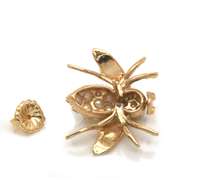 Whimsical 14kt YG White Pearl Accented Bee Shaped Earrings