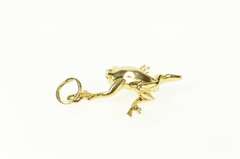 14K Yellow Gold Stylized Tropical Tree Frog Rainforest Charm/Pendant