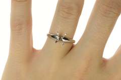 Platinum 7.5x6.5mm Emerald Solitaire Engagement Setting Ring