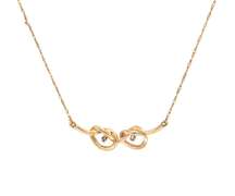 Fantastic 14kt YG Double Knot Diamond Accented Necklace