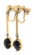 Wonderful Set of Cab Black Sapphire Neckace and Earrings