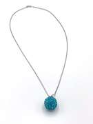 Blue Gemstone Ball Pendant Necklace