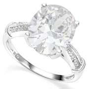 5.16 CT WHITE TOPAZ & DIAMOND RING