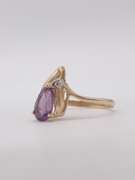 14kt Yellow Gold, Amethyst & Diamond Ring
