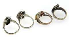 Lot of 4 Sterling Silver Gemstone Rings