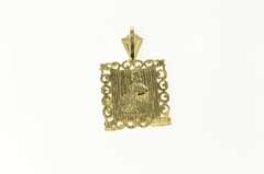 10K Yellow Gold Ornate N Monogram Squared Letter Name Pendant