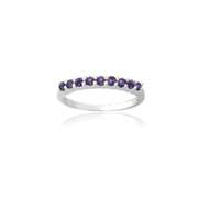Sterling Silver Amethyst Semi-Eternity Band Ring