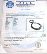 Breathtaking Dark Gray Tahitian Pearl Necklace with 14KT White Gold Clasp