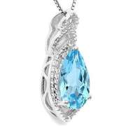2.80 CT BABY SWISS BLUE TOPAZ & DIAMOND STERLING SILVER PENDANT