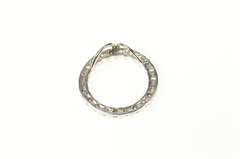 14K White Gold Round Cubic Zirconia Circle Classic Journey Pendant