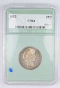 PF64 1892 Barber Quarter - Graded NTC