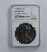 UNC Details 1990 American Silver Eagle - TONED! - Graded NGC