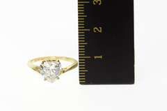 14K Yellow Gold Heart Solitaire Bypass Travel Engagement Ring