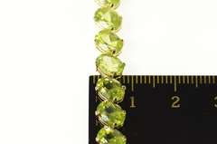 14K Yellow Gold Oval Peridot Classic Statement Tennis Bracelet
