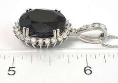 Entrancing Sapphire & Diamond Necklace in 14KT White Gold